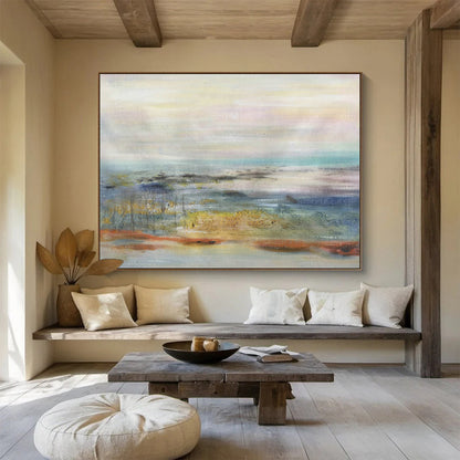 Soft - Color Abstract Seascape for Coastal Home Relaxation Zones DLZ2684
