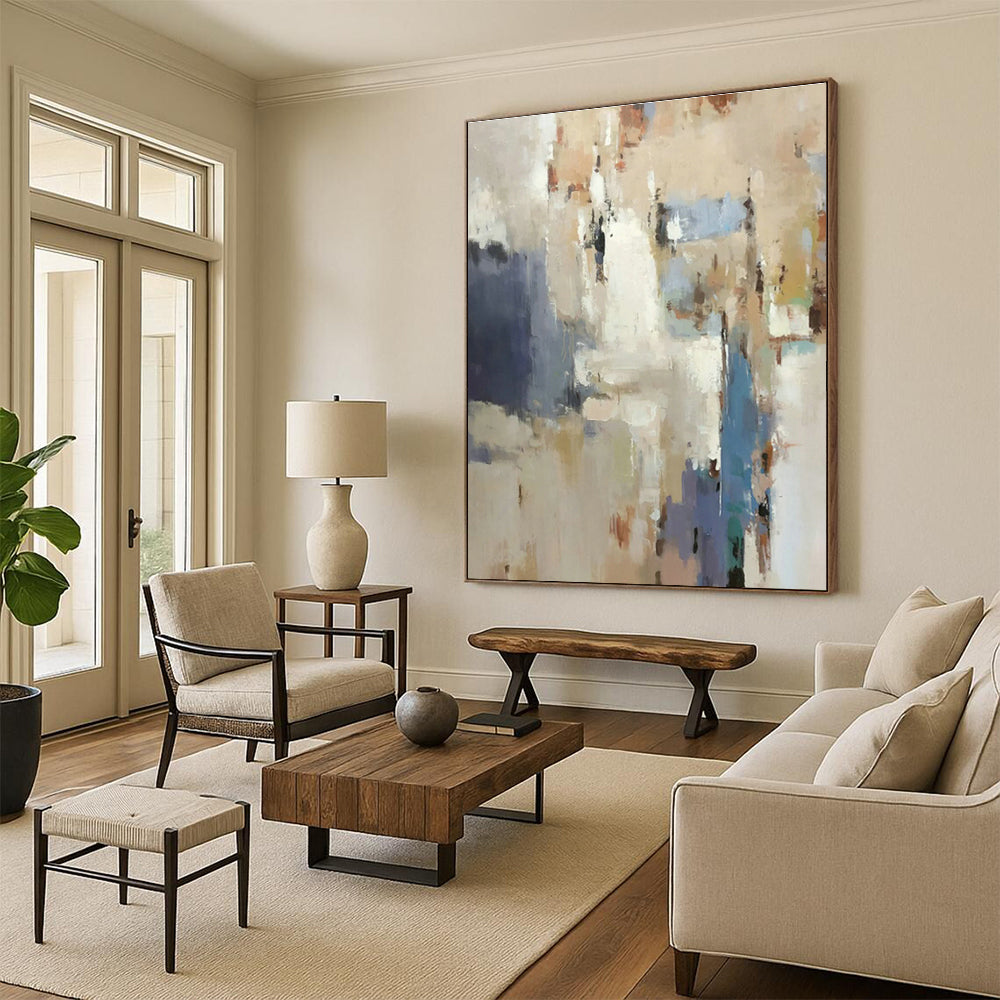 Soft - Toned Abstract Art for Living Room & Study DLZ0501