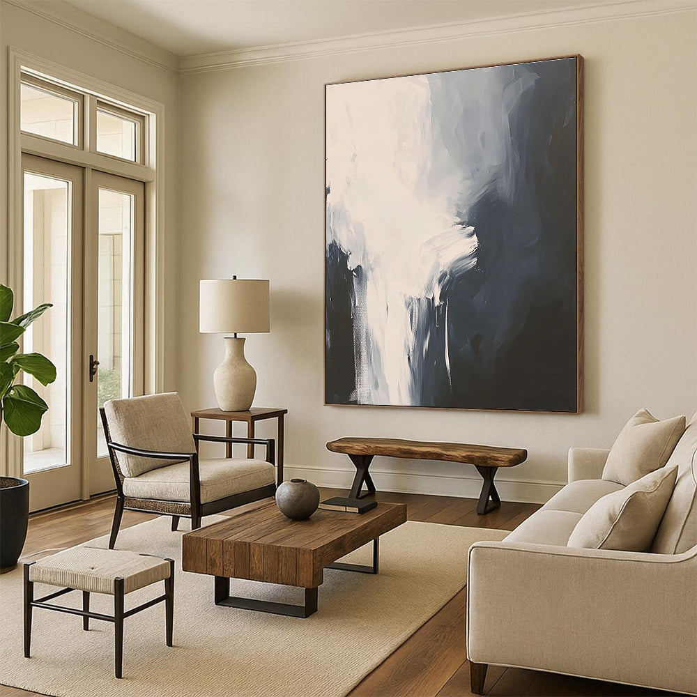 Gray Abstract Brushstrokes for Calm Home Office & Minimalist Bedroom STSC236