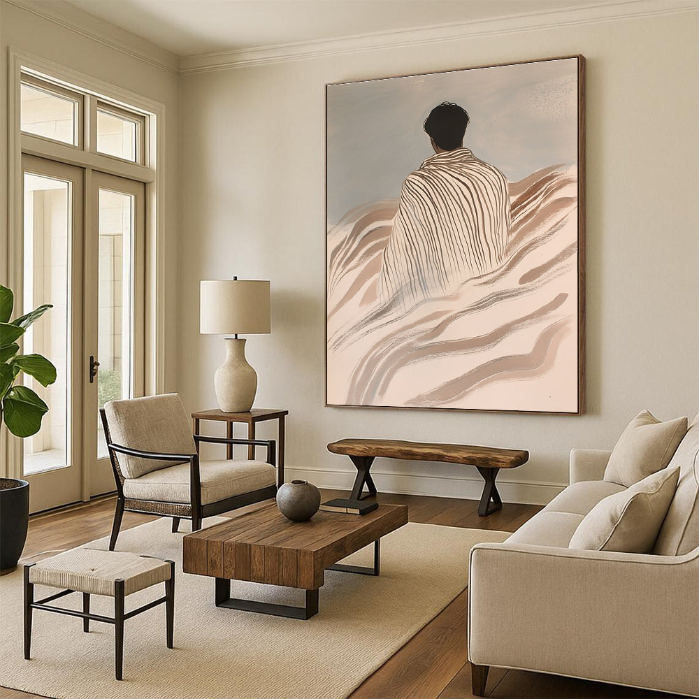Striped Figure in the Wind Art for Bohemian Home & Wellness Retreat STSC1116