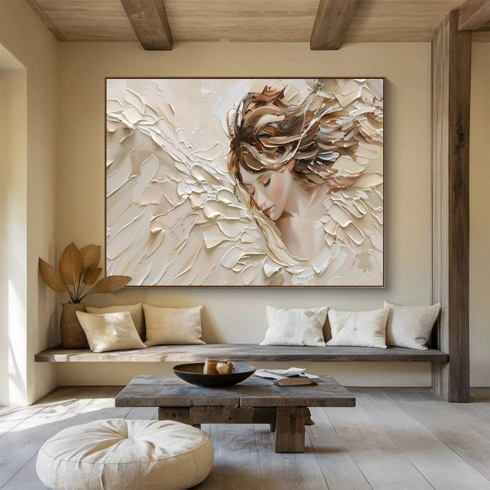 3D Angel Wings Portrait Art for Spiritual Bedroom Sanctuary DLZ2838