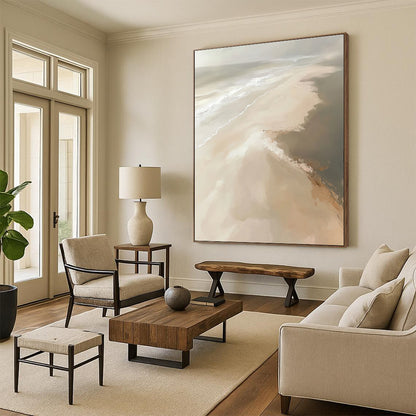 Soft Beach Aerial View for Scandinavian - Style Bedroom & Coastal Home Living Room STSC528
