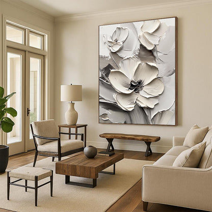 Shades of Gray Textured Flowers for Industrial - Chic Loft & Modern Bedroom STSC513