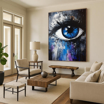 Expressive Blue Eye Abstract for Creative Kids’ Room & Artistic Lounge STSC647