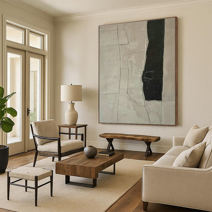 Geometric Division Abstract Art for Minimalist Office & Home Entryway DLZ1165