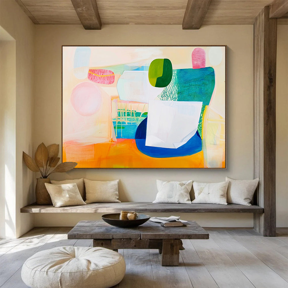 Whimsical Colorful Abstract: Playful Art for Playrooms & Bohemian Cafés SC518
