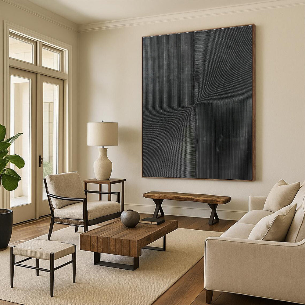 Black Textured Art for Industrial - Style Bar & Modern Art Museum DLZ1796