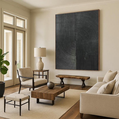 Black Textured Art for Industrial - Style Bar & Modern Art Museum DLZ1796