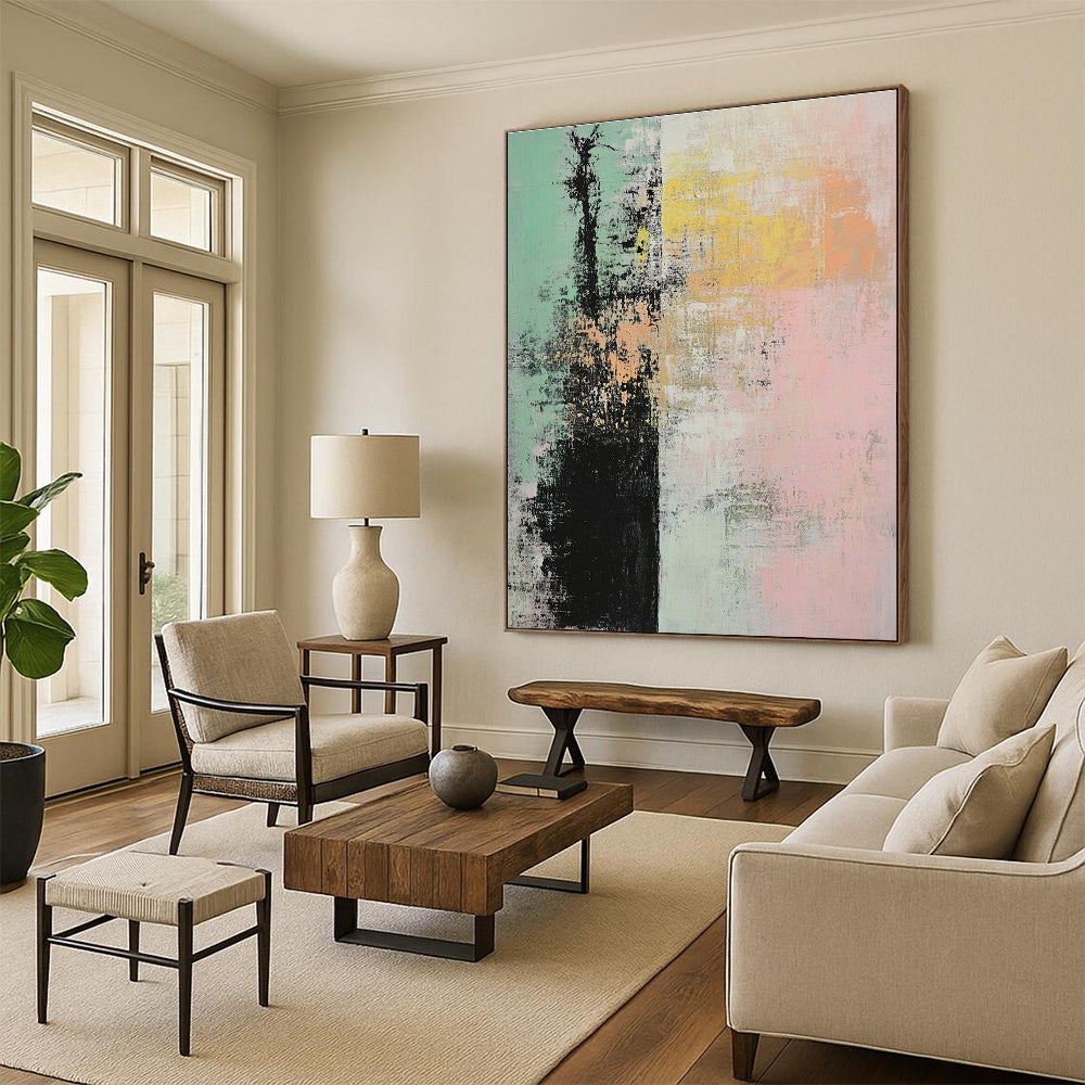 Colorful Abstract Landscape for Bohemian - Style Garden Room & Artistic Bed and Breakfast STSC796