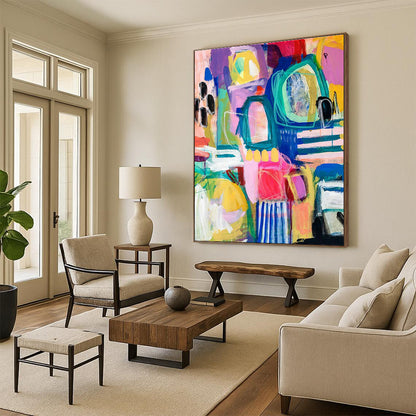 Colorful Geometric Art for Modern Coworking Space Break Areas DLZ0093