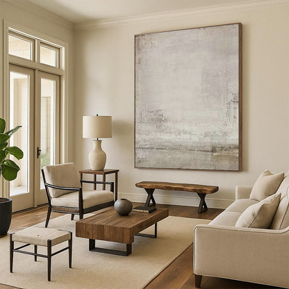 Gray - White Textured Art II for Minimalist Art Gallery & Industrial - Chic Home Office DLZ1868