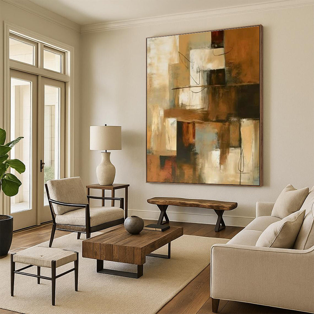 Geometric Warm - Toned Art for Modern Office & Art - Themed Restaurant DLZ1441