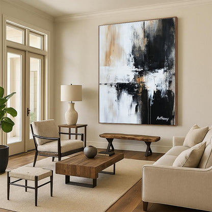 Monochromatic Abstract with Drips for Industrial - Chic Loft & Contemporary Art Gallery STSC741