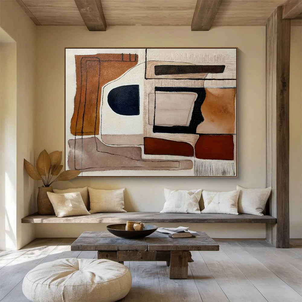 Minimalist Brown - Beige Abstract for Crafting a Calm, Focused Home Office Retreat DLZ3039