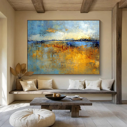 Blue and Gold Marshland Art for Nature - Inspired Office & Lakeside Café SC361