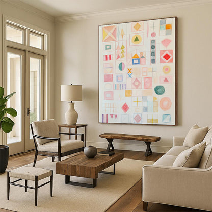 Geometric Pastel Shapes for Modern Minimalist Nursery & Creative Studio STSC1206