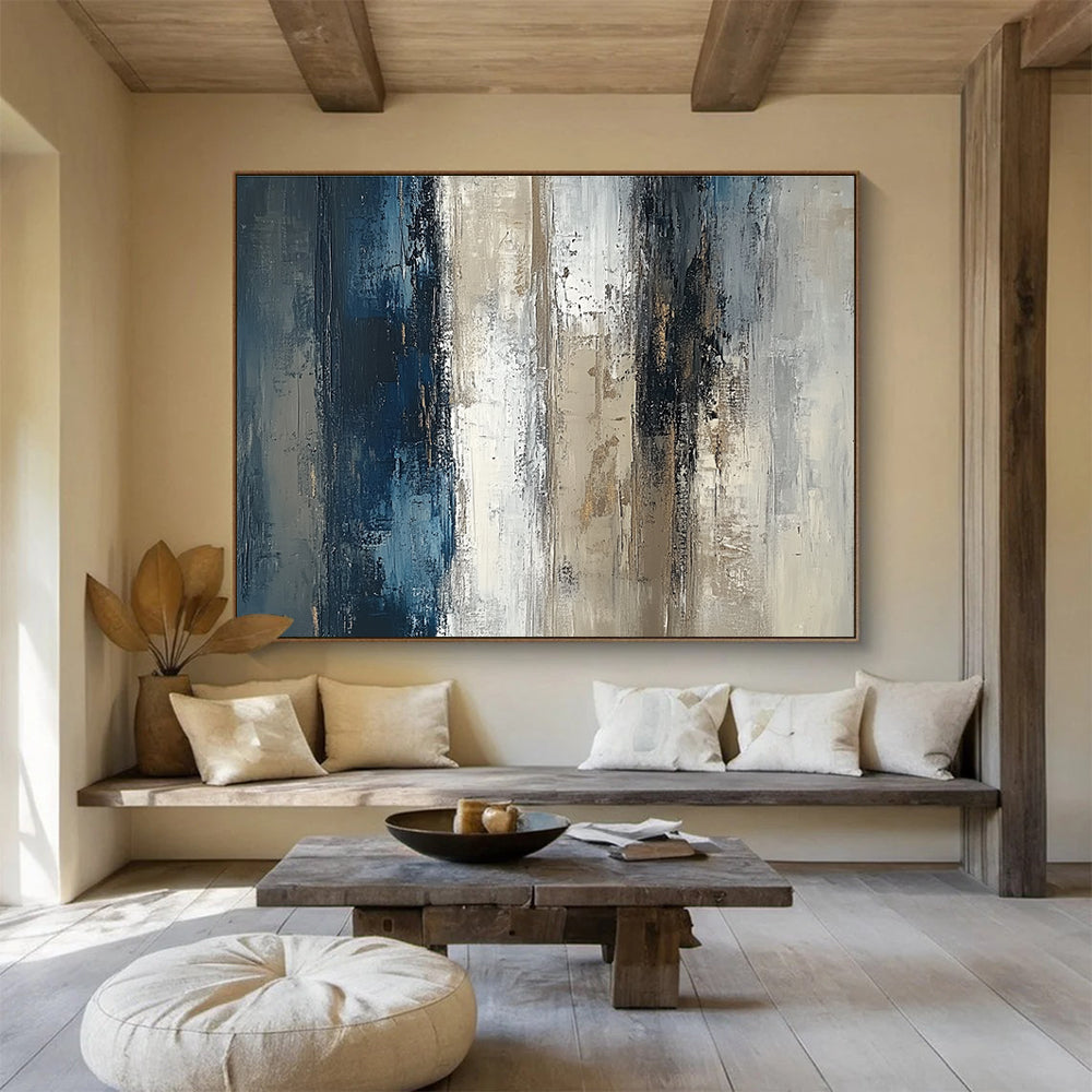 Gray - Blue Abstract Art for Modern Office & Minimalist Living Room SC121