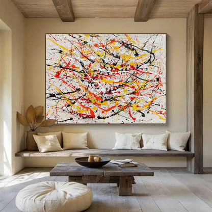Yellow - Red Splash Abstract Art for Modern Art Gallery Interactive Installations DLZ2687