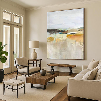 Light - Colored Abstract Landscape for Minimalist Living Room & Art - Loving Office DLZ1823