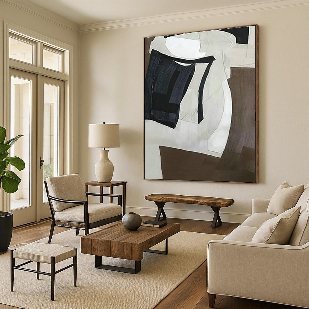 Minimalist Black - White Abstract for Contemporary Art Museum Gift Shop & Urban Micro - Apartment DLZ0879