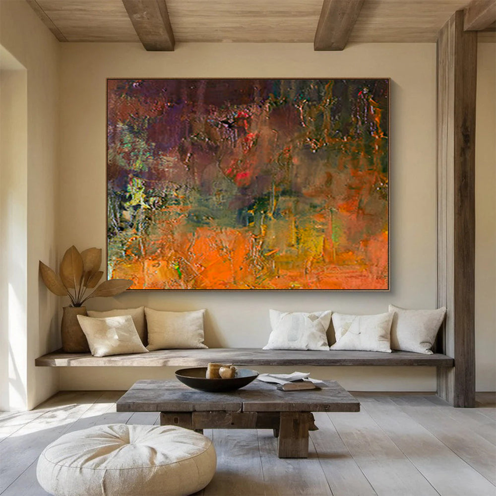 Colorful Hazy Abstract Art for Eclectic Bedroom DLZ2754