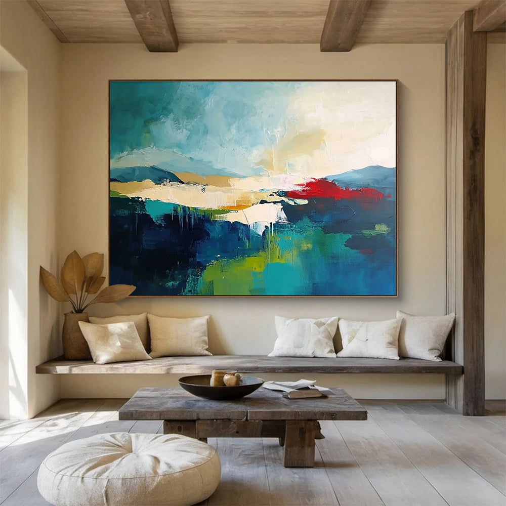 Abstract Mountain River Art for Adventure - Themed Hotel & Bold Art Collector’s Home SC087