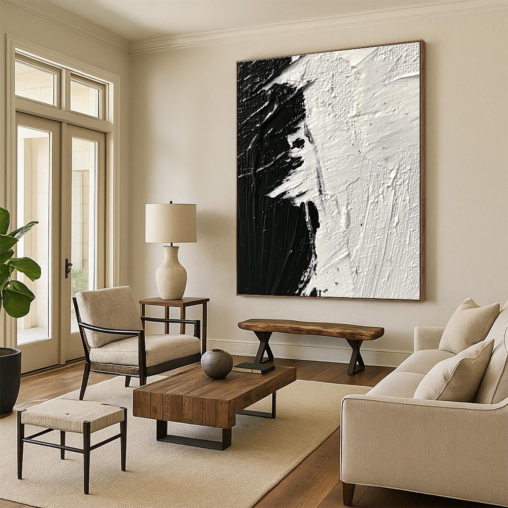 Black and White Textured Strokes for Industrial - Style Café & Modern Home Study STSC1282