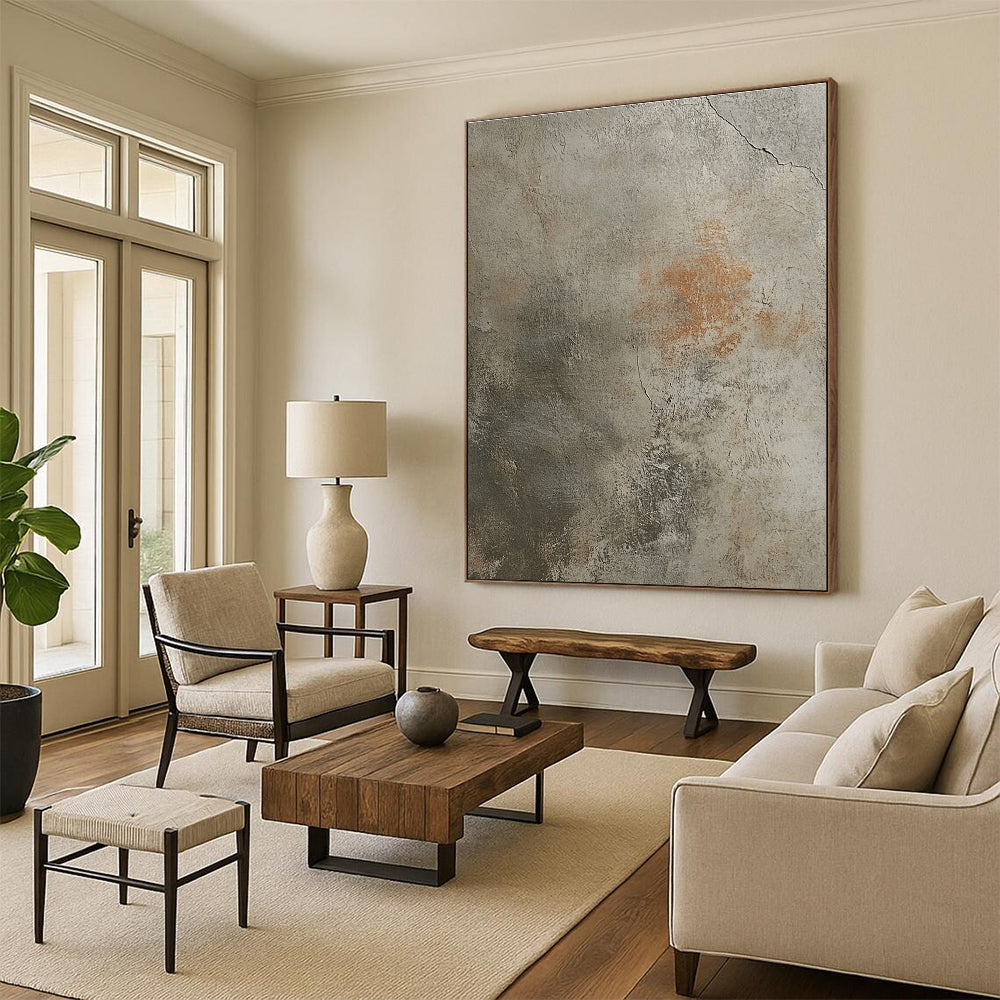 Textured Gray Wall Art for Industrial - Chic Gallery & Minimalist Home Study STSC1445