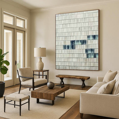 Gray - White Striped Art for Modern Office Meeting Room & Minimalist Home Library DLZ1040