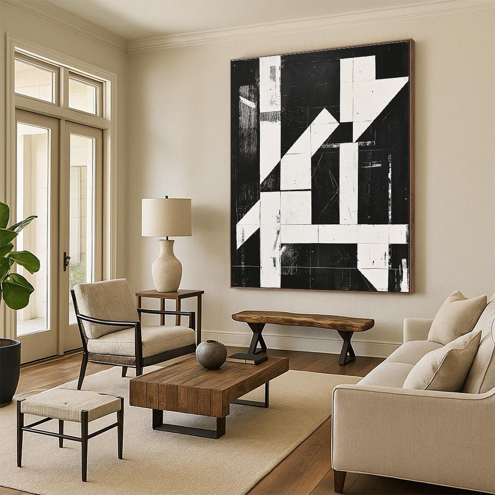 Black and White Geometric Abstract for Modern Study & Architectural Firm STSC1279