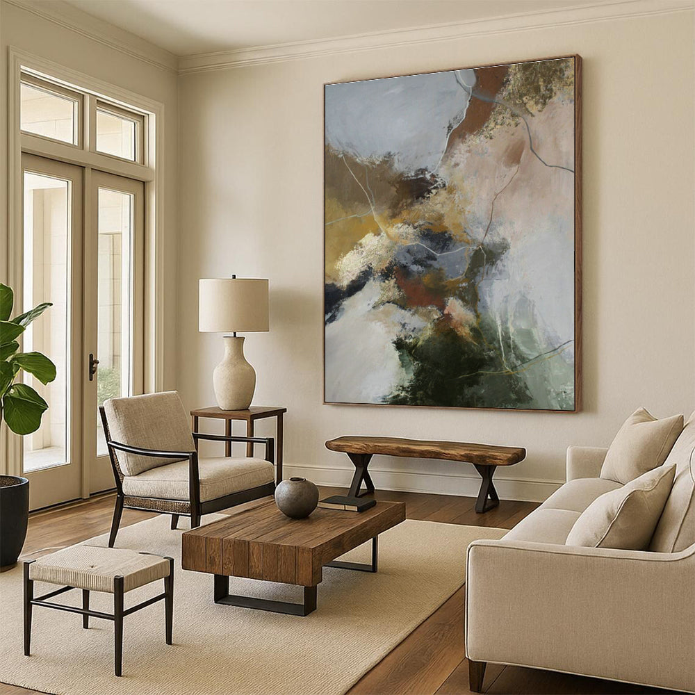 Vibrant Mixed - Media Abstract Art for Living Room & Studio DLZ0393