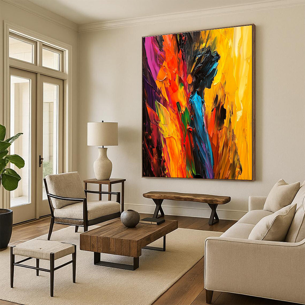 Colorful Silhouette in Abstract Background Art for Artistic Event Venue & Vibrant Home Studio STSC938