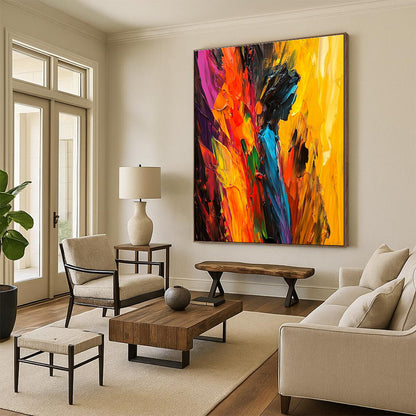 Colorful Silhouette in Abstract Background Art for Artistic Event Venue & Vibrant Home Studio STSC938