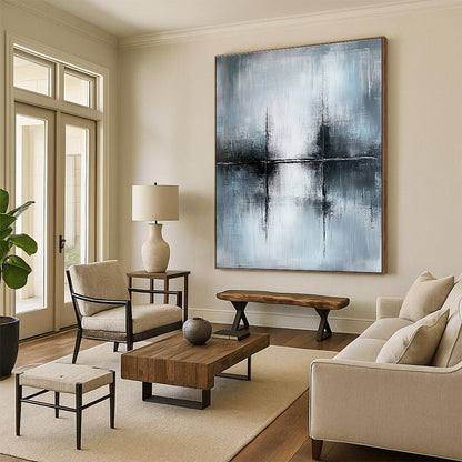 Minimalist Gray Cross Art for Office & Hallway STSC070