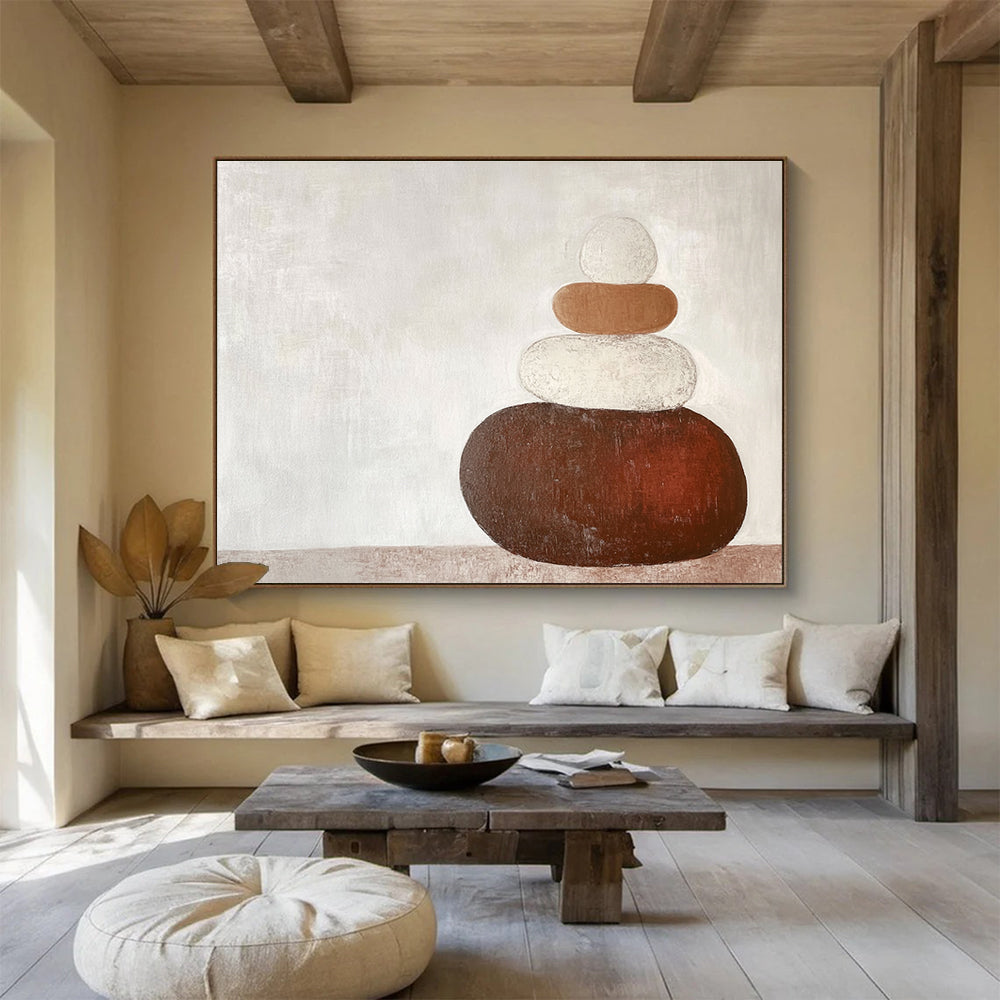 Stacked Stones Art for Spa Retreat & Zen - Inspired Home Office SC495