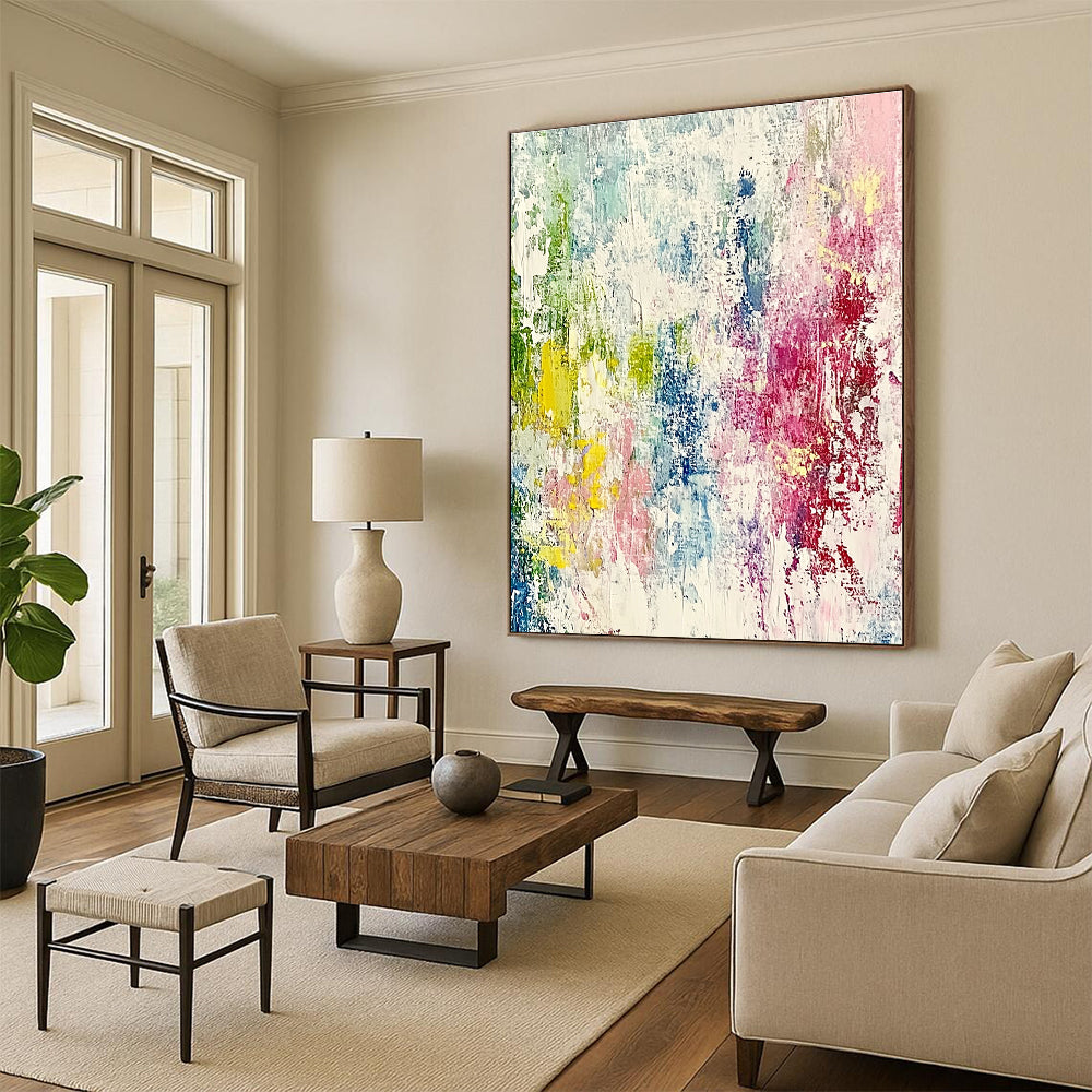 Colorful Textured Abstract for Bohemian - Style Living Room & Creative Café STSC581
