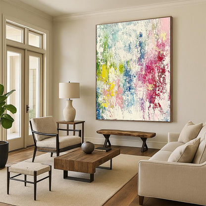 Colorful Textured Abstract for Bohemian - Style Living Room & Creative Café STSC581