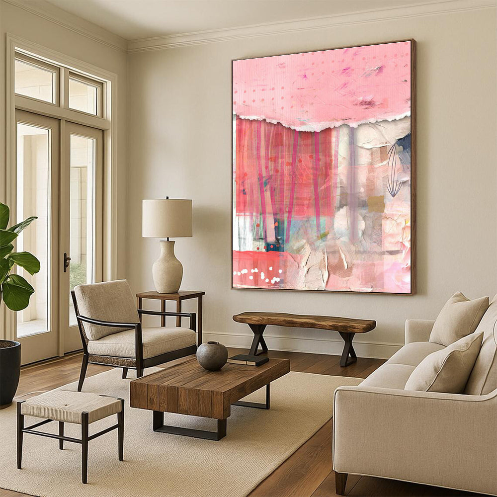 Pink - Themed Collage Art for Boho - Chic Bridal Dressing Rooms DLZ0134