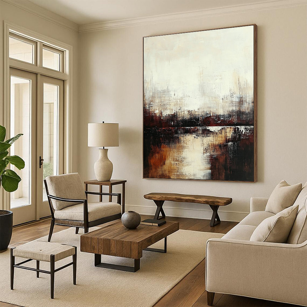 Neutral Tones Abstract Cityscape Art for Office & Study STSC724