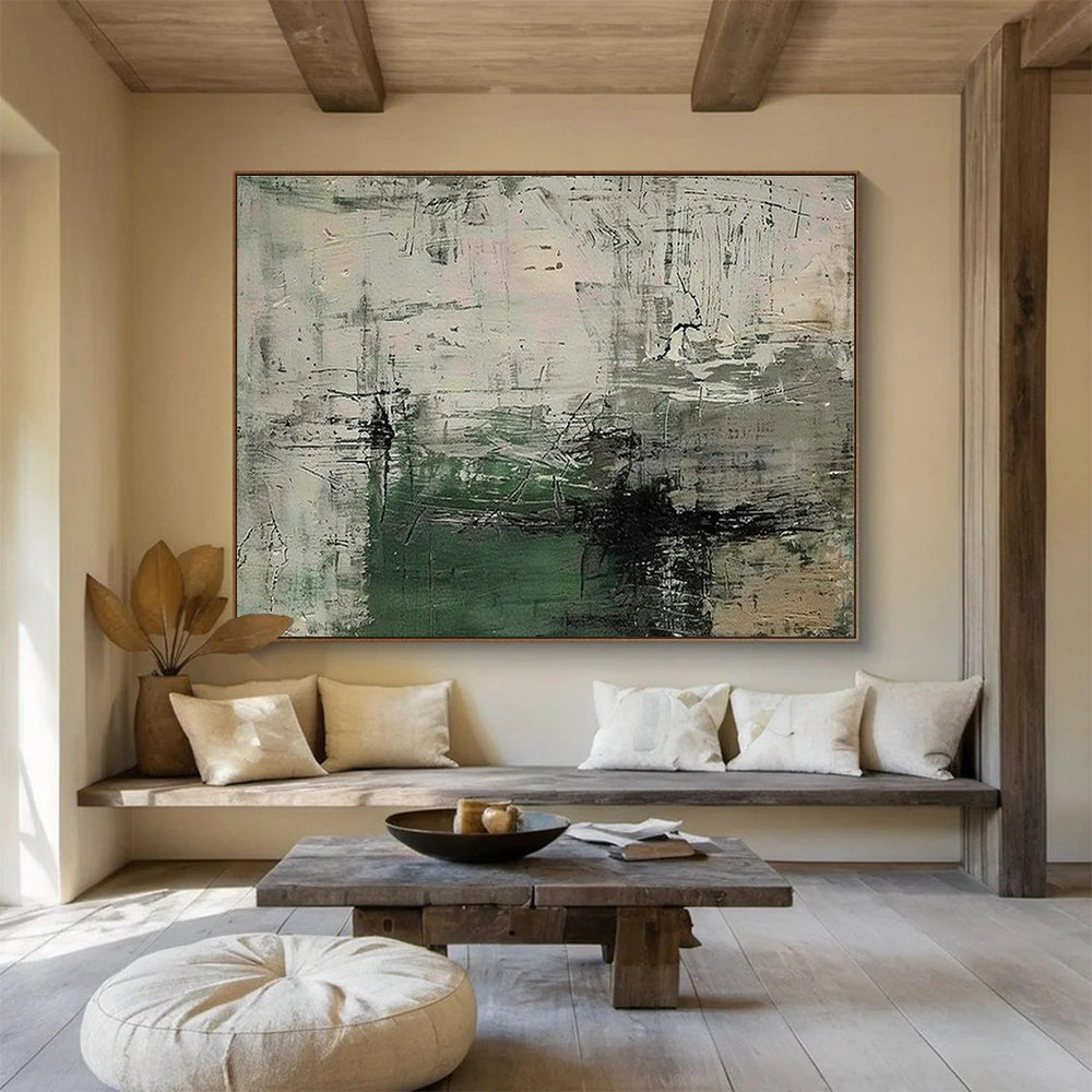 Gray - Green Abstract Art for Minimalist Office Waiting Rooms DLZ2535