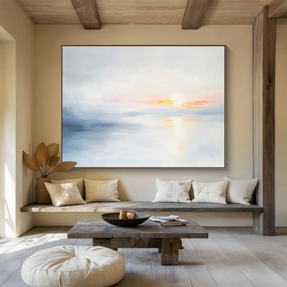 Soft Sunset Sea Art for Beachfront Bedroom & Spa Relaxation Area SC082