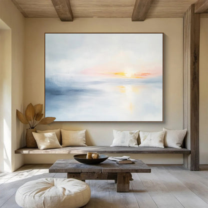 Soft Sunset Sea Art for Beachfront Bedroom & Spa Relaxation Area SC082