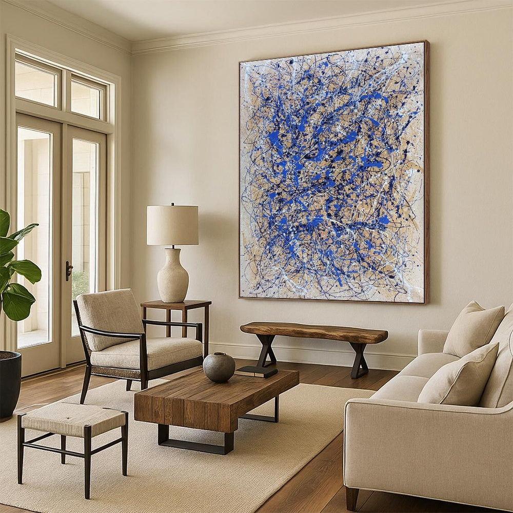 Large - Scale Blue - Line Abstract Art for Art Studio & Creative Office DLZ2280