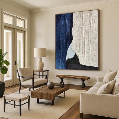 Fabric Collage Abstract Art for Bohemian Living Room & Textile Art Gallery DLZ2247