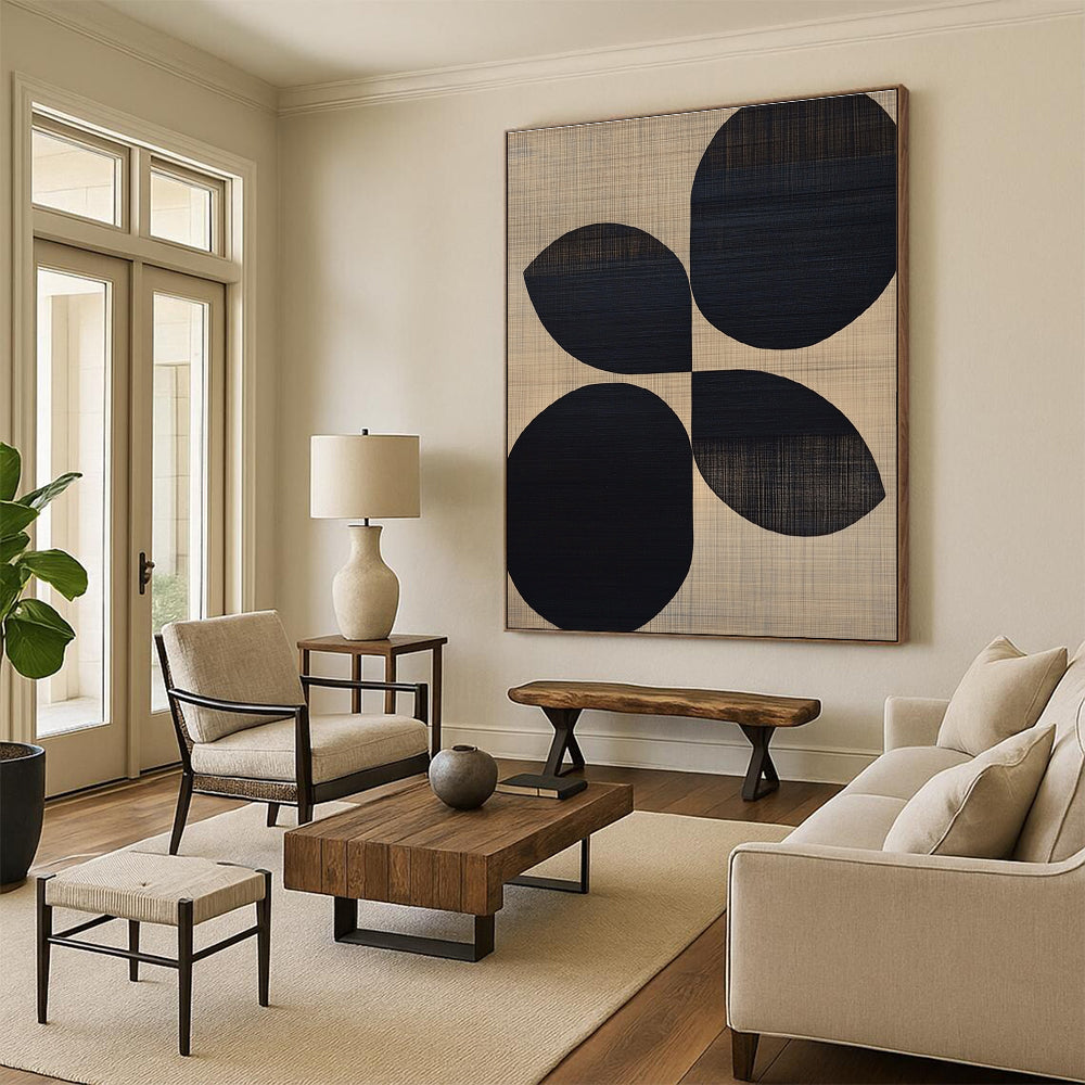 Black and Beige Geometric Abstract for Modern Studio & Contemporary Café STSC312