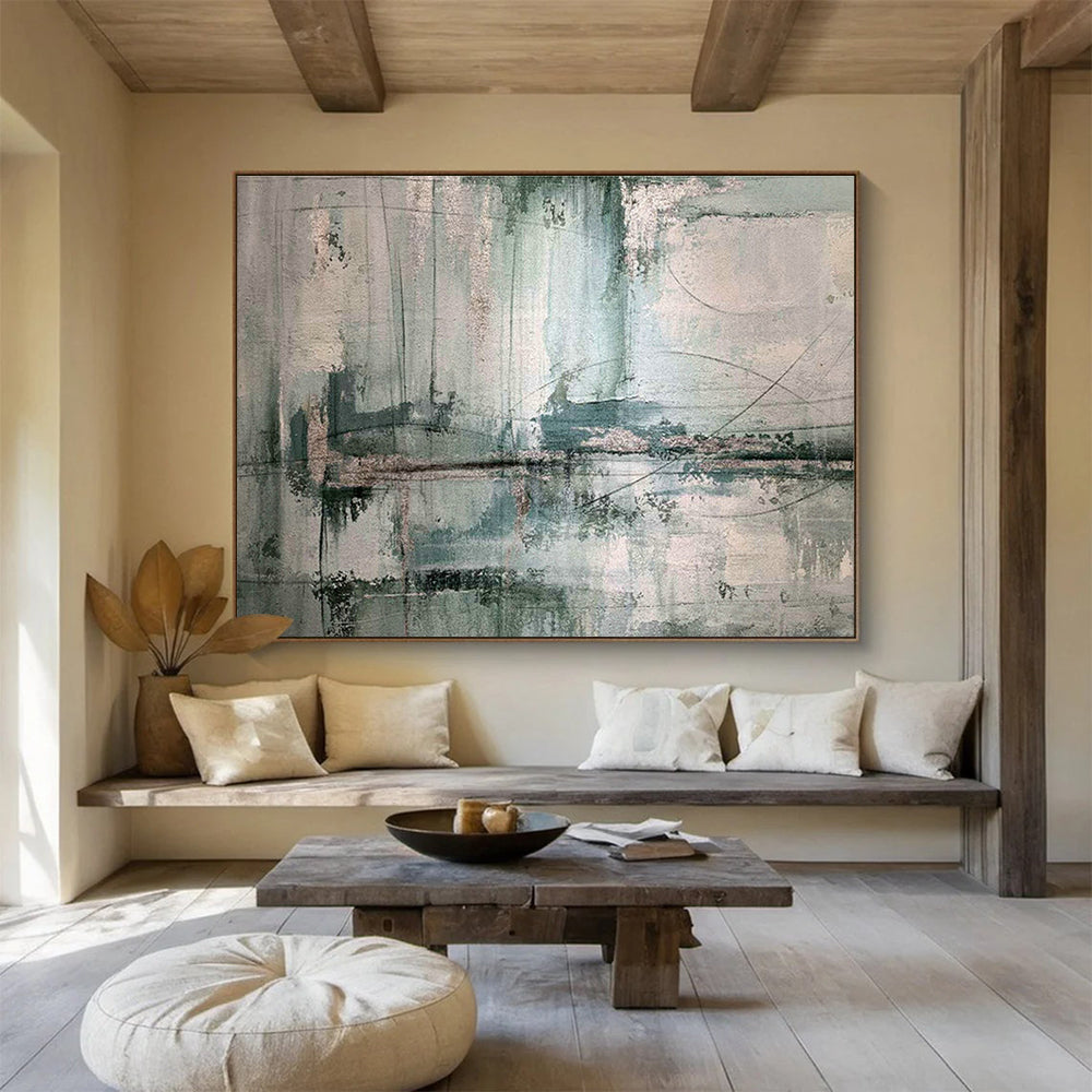 Gray - Green Abstract Art for Modern Office Waiting Rooms DLZ2562