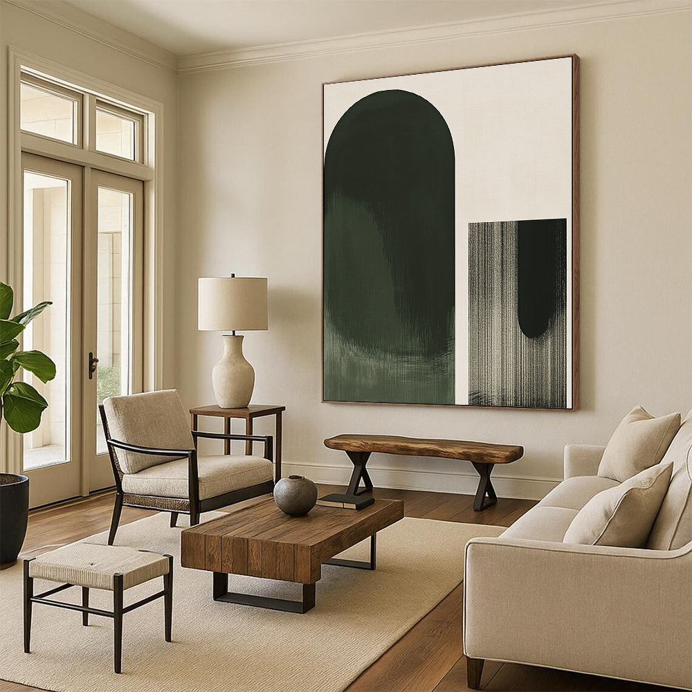 Abstract Green Shapes Art for Contemporary Home Living Room & Art Gallery Corridor STSC1031