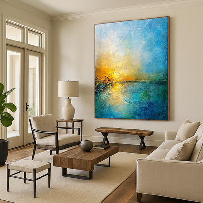 Abstract Sunset Over Water for Coastal Home Bedroom & Beachfront Resort Restaurant STSC165