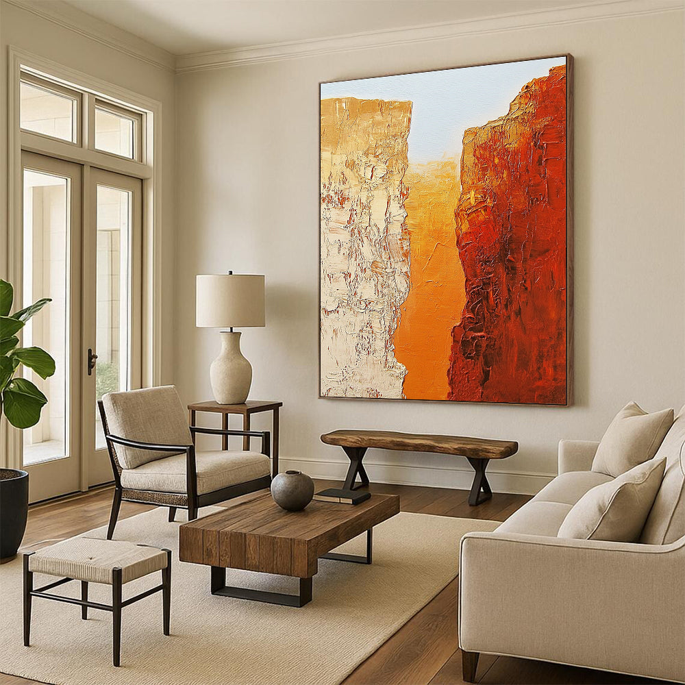 Textured Canyon Cliffs Art for Office & Study STSC713