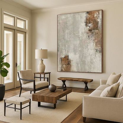 Gray - White Abstract Art for Modern Art Gallery Feature Walls DLZ0187